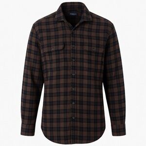 Proper Cloth Blue and Gray Plaid Flannel Button-Up Shirt Size XL